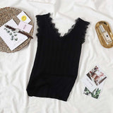 Knitted V Neck Tank Top