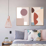 Abstract Warm Geometric Canvas Painting