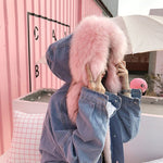 Women's Winter Lambs Wool Denim Jacket