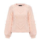 Women's Pink Casual Knitted Sweater