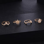 10Pcs Boho Star Opal Crown Premium Ring Set