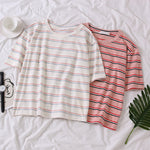 Women Casual Loose Stripe T-Shirts