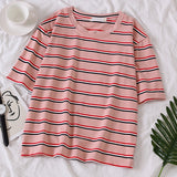 Women Casual Loose Stripe T-Shirts