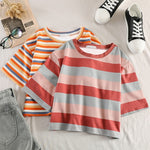 Women's Short Sleeve Rainbow Stripes T-Shirts