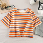 Women's Short Sleeve Rainbow Stripes T-Shirts