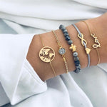 Boho Rose Map Bracelets & Bangles for Women