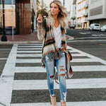 Women's Casual Loose Striped Cardigan Sweater