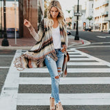 Women's Casual Loose Striped Cardigan Sweater