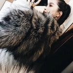 Women's Real Thick Outerwear Fur Coat For Winter