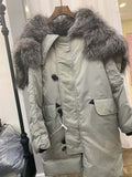 Women's Real Thick Outerwear Fur Coat For Winter