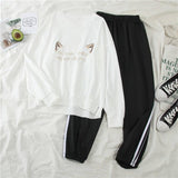 Women's Sports Two-Piece Long-Sleeved + Loose Nine-Point Pants