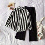 Women's Thin Shirt + Wide Leg Pants Two-Piece Set