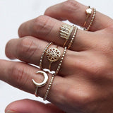 9pcs/set Vintage Gold Rings