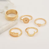 9pcs/set Vintage Gold Rings