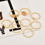 9pcs/set Vintage Gold Rings