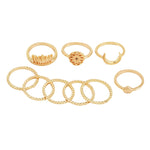 9pcs/set Vintage Gold Rings