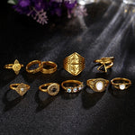 10pcs Vintage Silver Ring Sets