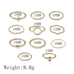 11 Pcs/set Simple Classic Glossy Ring Set for Women