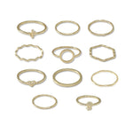 11 Pcs/set Simple Classic Glossy Ring Set for Women