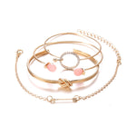 Women Arrow Bangle Bracelet Four-piece Set