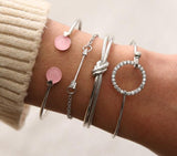 Women Arrow Bangle Bracelet Four-piece Set