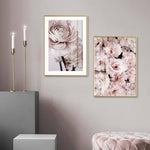 Modern Romantic Light Pink Flowers Canvas Painting