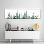 Canvas Print Long Painting Mini Desert Plant Cactus