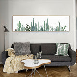 Canvas Print Long Painting Mini Desert Plant Cactus