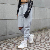 Women Casual Streetstyle Hole Pants