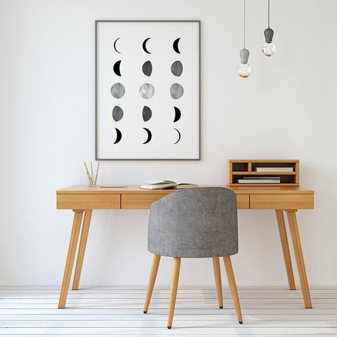 Moon Phases Prints Canvas Poster