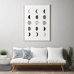 Moon Phases Prints Canvas Poster