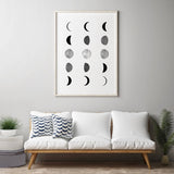 Moon Phases Prints Canvas Poster