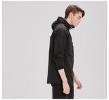 Casual Black Hooded Jacket