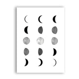 Moon Phases Prints Canvas Poster