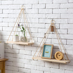 sling racks flower pots storage rack wall pendant decorative wooden hanging pendant