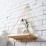 sling racks flower pots storage rack wall pendant decorative wooden hanging pendant