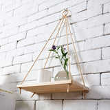 sling racks flower pots storage rack wall pendant decorative wooden hanging pendant