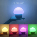 Wooden Mushroom Led Night Light (Multicolor)