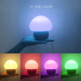 Wooden Mushroom Led Night Light (Multicolor)