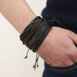 Trendy Style Mens Leather Bracelet