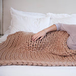 Hand Chunky Knitted Blanket