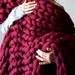 Hand Chunky Knitted Blanket