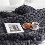 Hand Chunky Knitted Blanket