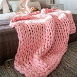 Hand Chunky Knitted Blanket