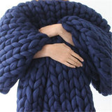 Hand Chunky Knitted Blanket