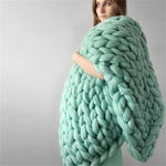 Hand Chunky Knitted Blanket