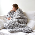 Hand Chunky Knitted Blanket