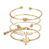 4pcs/1set Gold Color Bracelet