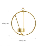 1pc Gold Round Wrought Iron Geometric wall-mounted Candlestick