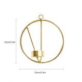 1pc Gold Round Wrought Iron Geometric wall-mounted Candlestick